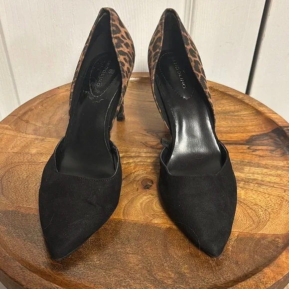 Bandolino Black and Brown Heels with Animal Print - Picture 3 of 7